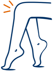 graphic of two legs with empasis placed on the knee two legs graphic