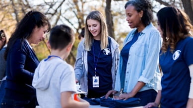 group of people volunteering image