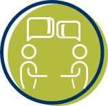 graphic of two people talking graphic of two people talking